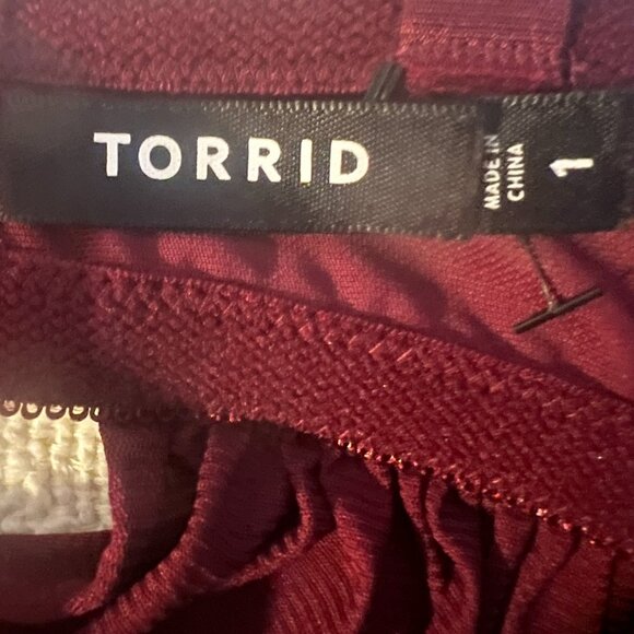 Torrid Burgundy Lingerie Babydoll Sleepwear Sexy Romance Vamp Size 1 - Picture 7 of 8